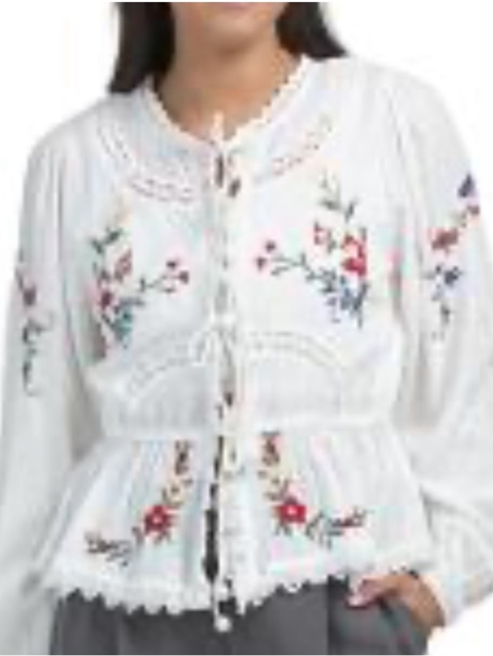 New Jannifer&Grace Embroidered White Blouse size L - Picture 14 of 14